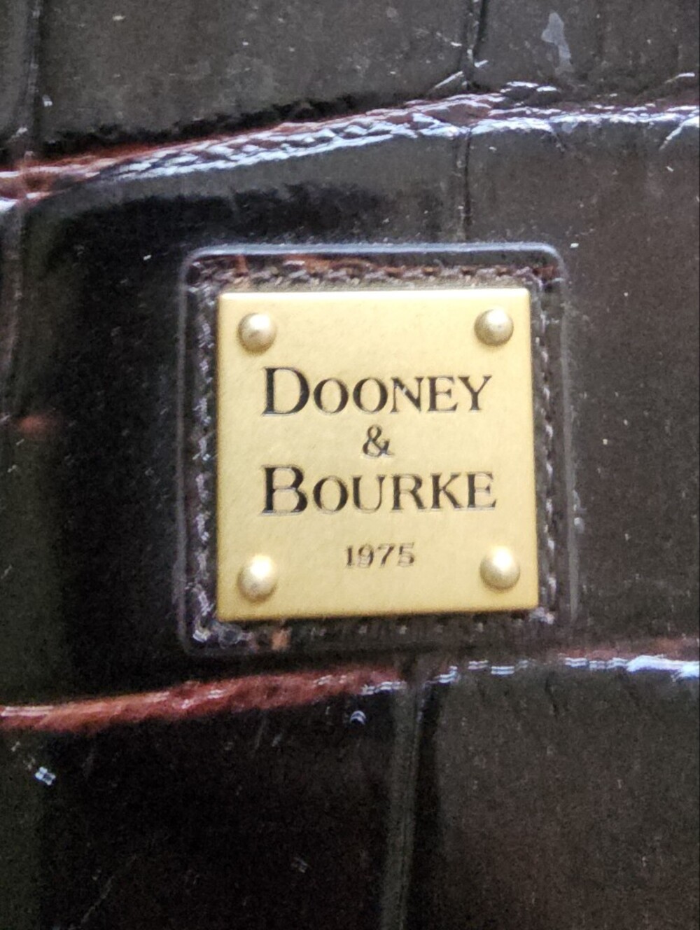 Dooney & Bourke Black Croc-Embossed Leather Tote - Picture 3 of 10